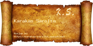 Karakas Sarolta névjegykártya